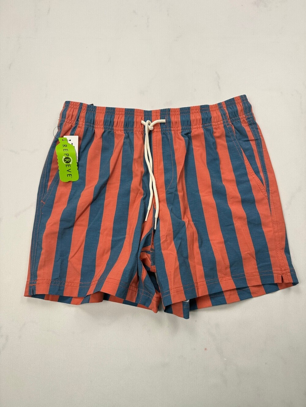 Rsq Swim Shorts Blue Coral 90s Stripe - Mens S
